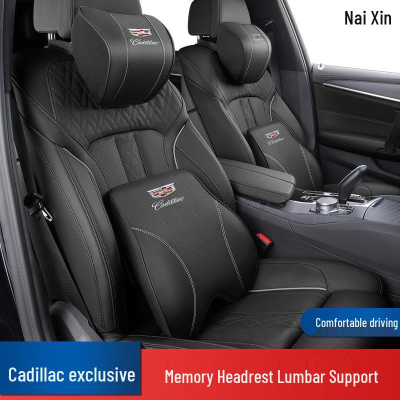 Cadillac CT5/4, XTS, XT4/5, ATSL Headrest and Lumbar Support Pillow Set