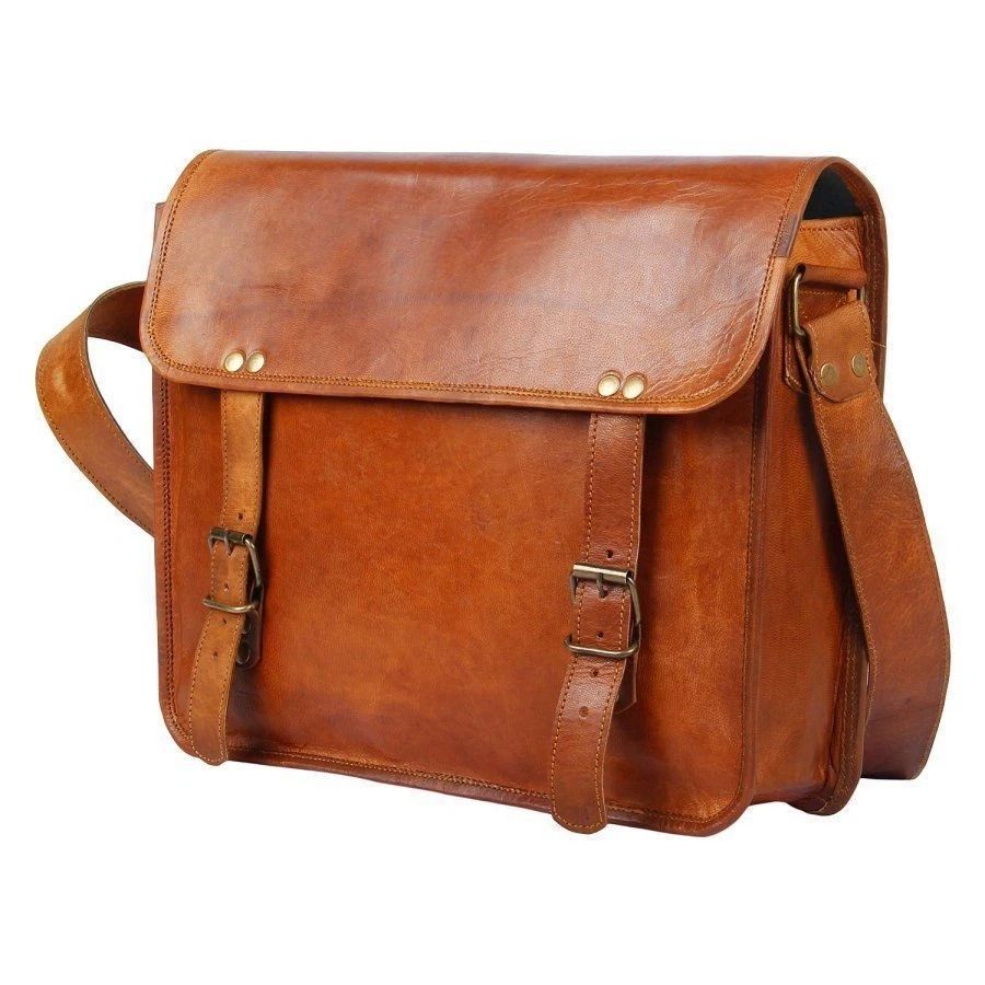 New Genuine Vintage Rustic Soft Leather Shoulder Messenger Briefcase Laptop Bag