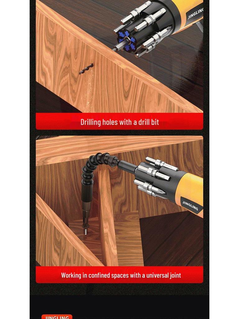 Compact Multi-Purpose Electric Screwdriver with Rechargeable Lithium Battery