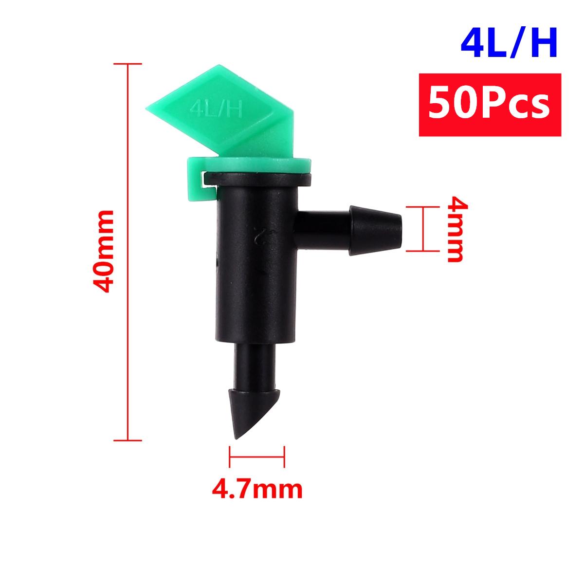 

Garden Irrigation Drip Emitter 4L 8L 16L Flag-shaped Adjustable Dripper 1/4 Barb Steady Flow Micro-Sprinkler Nozzle 50/100Pcs