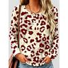 Fashion Women's Crew Neck Long Sleeve 3D Casual Color Printing Casual Long Sleeve Crew Neck T-Shirt