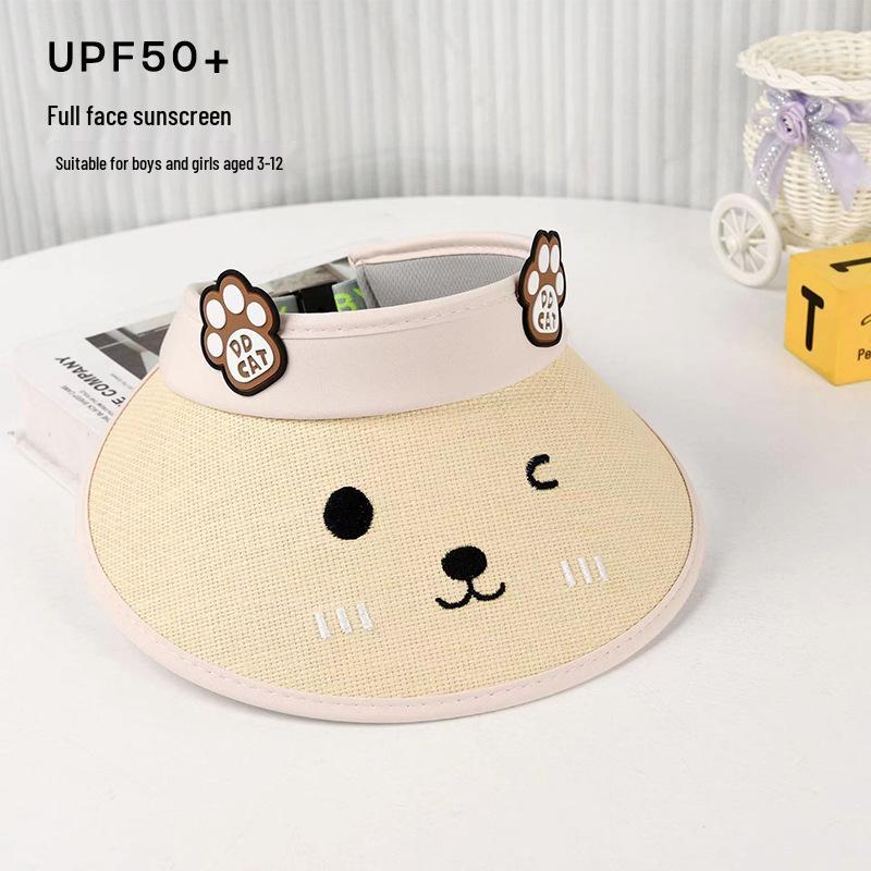 Kids' UV Protection Wide Brim Straw Sun Hat for Boys & Girls