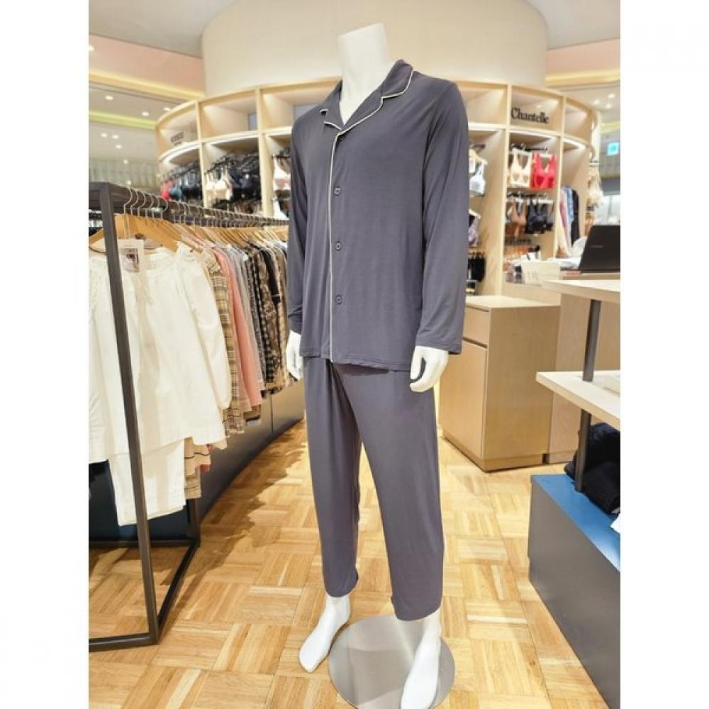 Barbara BaSic Men S Pajama Charcoal Gray Amp6023b