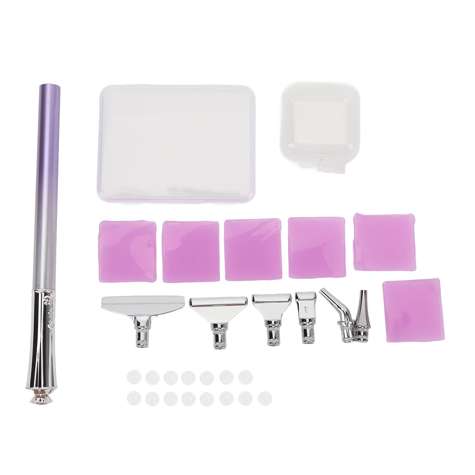 

Набор ручек для рисования стразами 6 шт., глина 5D, наконечник с резьбой, набор инструментов для рисования стразами 5D Purple