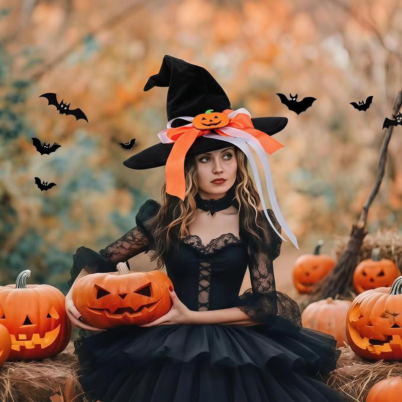Halloween Witch Hat Hair Clip Pumpkin Headpiece Party Cosplay Fun Costume Accessory