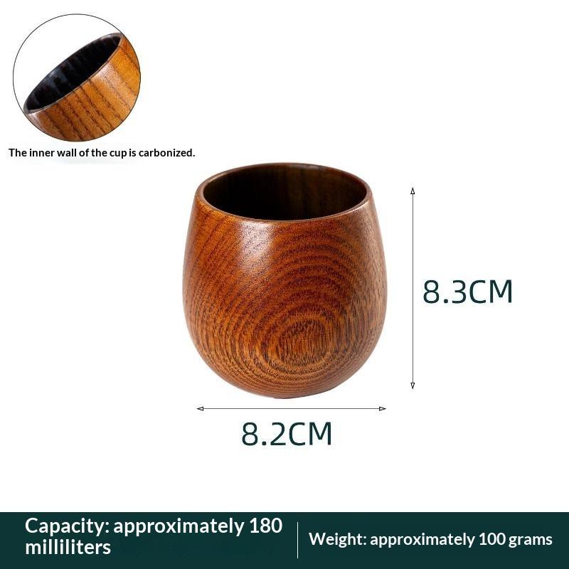 Wooden Cups Handmade Wood Handle Cups Handle Beer Coffee Milk Tea Mug Handmade Natural Kitchen Bar Drinkware Cup