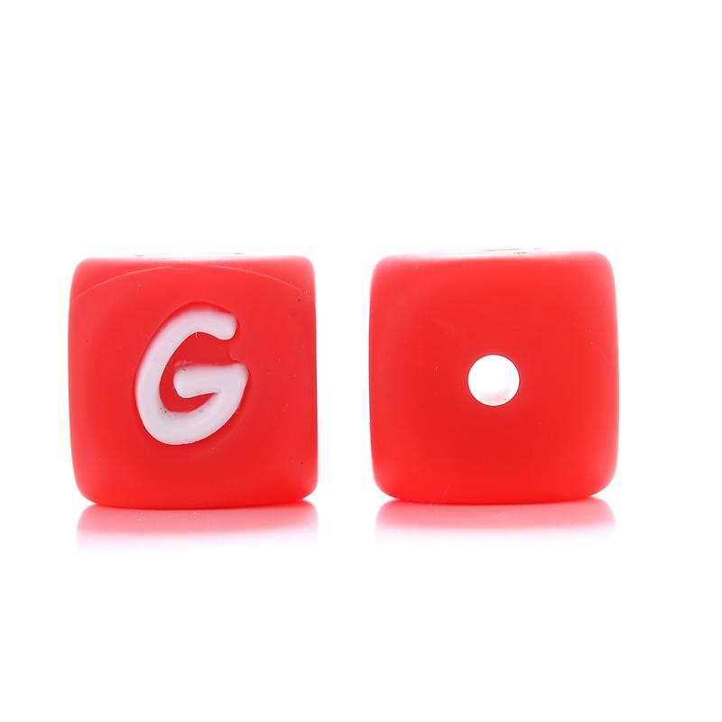 10Pcs/Lot 12mm Silicone Letter English Alphabe Beads Food Grade Silicone Chewing Beads DIY Baby Teething Toys Necklace Pendant