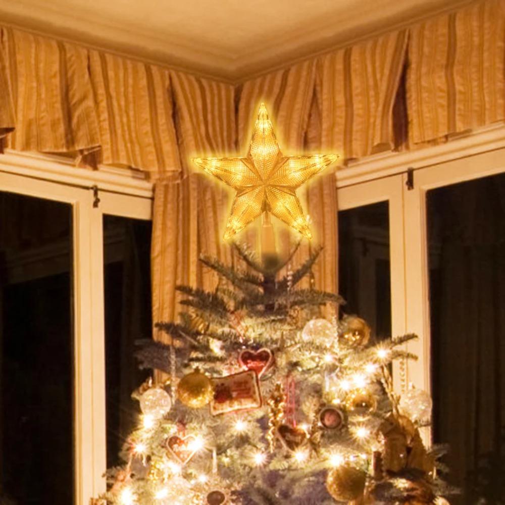 Glowing Christmas Tree Topper Star LED Xmas Atmosphere  Light  Gift