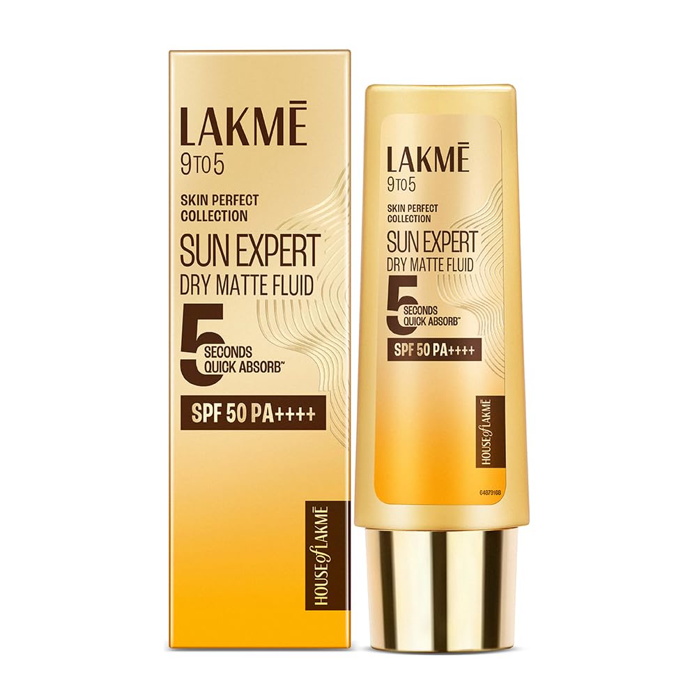 

LAKMÉ Sun Expert, Dry Matte Fluid Sunscreen, 50ml, for Oily and Combination Skin, with 1% Niacinamide & Ceramide, SPF 50 PA++++, Quick Absorbing,