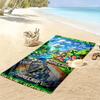 Name Custom Mine World Building Print Beach Towel, Large Soft Quick Dry Towel for Beach Camping Swimming