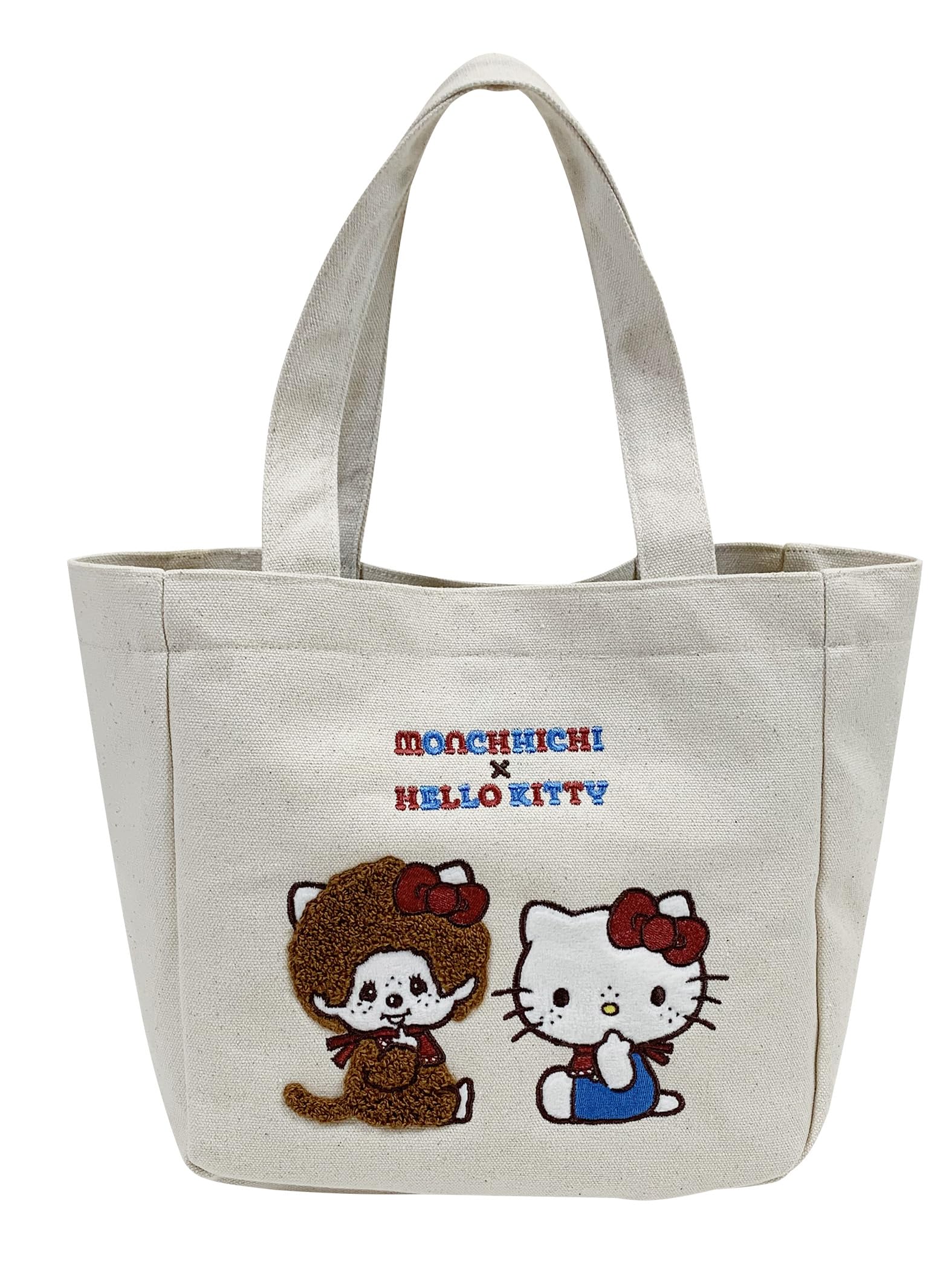 

Atelier Momo Momo Monchhichi x Hello Kitty Холщовая мини-сумка-тоут для ланча Sagara & Bag, Сумка-подкладка, Дизайн для прогулок в пределах мили, Вышивка, MZ44015-52