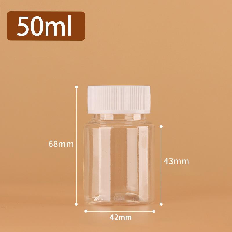 Transparent Refillable Plastic Bottle 15ml 30ml 50ml 100ml 250ml 500ml White Cap Leakproof for Essential Oil Perfume Storage