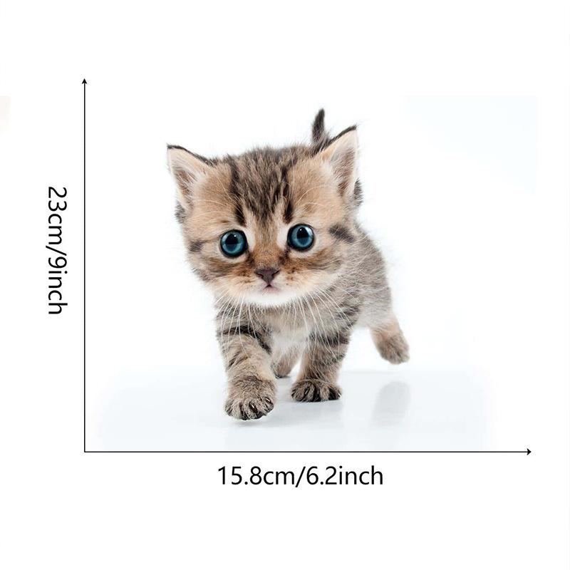 Adesivo 3D Visivo per Coperchio WC Gatto Cane Reale Carino, Decorazione Animale in PVC Impermeabile per Coperchio WC, Arredo Bagno