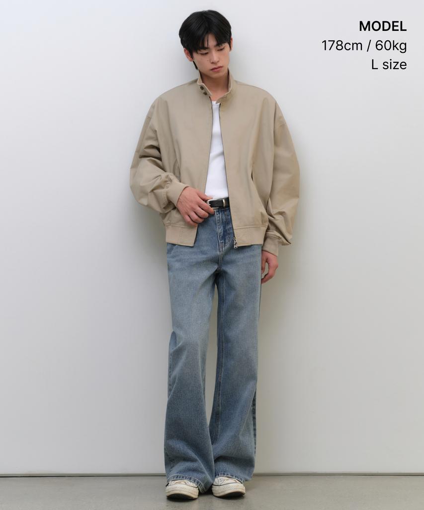 Musinsa Standard Extra Oversized Harrington Jacket [Beige]