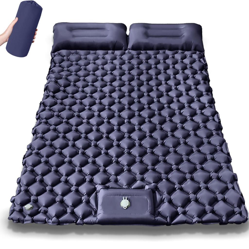 Inflatable TPU Camping Mat with Foot Pump - Portable & Foldable for Outdoor, Beach, or Picnic Use.
