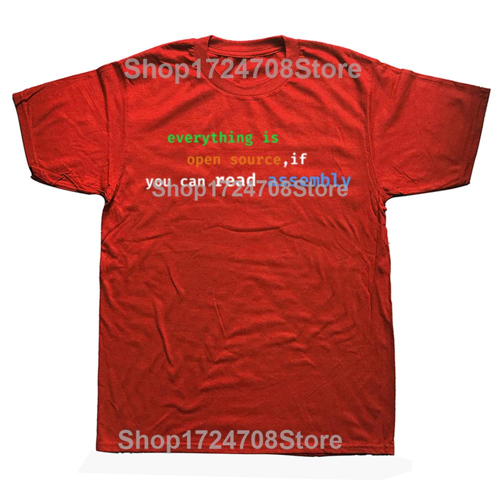 Funny Everything Is Open Source If You Can Read Assembly T-shirts Men Fashion Casual Tshirt 100% Cotton Loose Oversized T Shirt S