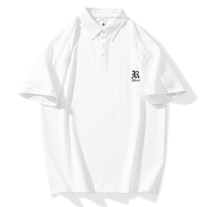Updated Summer Mens POLO Blouse Mens Short-sleeved Lapel T-shirt Short Top