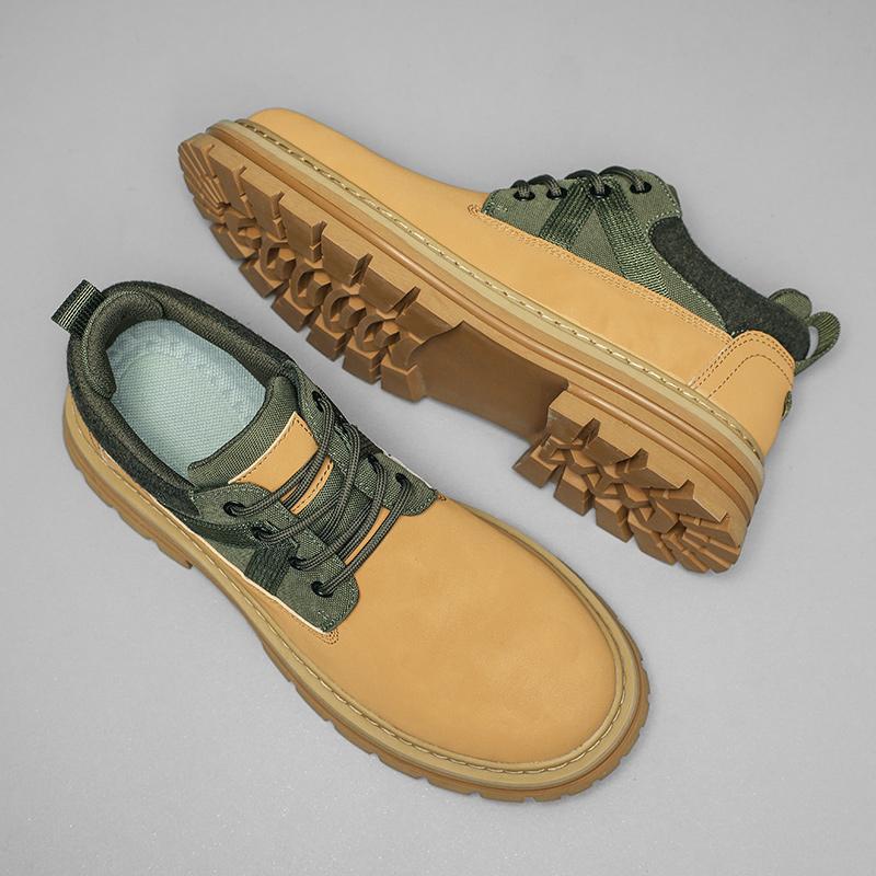 Fashion Handmade Mens Ankle Boots High Top Leather Shoes Outdoor Hiking Boots Sneakers Outdoor Anti Slip Botas Leisure Walk Man Footwear