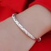 Women Bangle Copper Silver Color Curved Adjustable Smooth Polished Luster Wrist Jewelry Anniversary Birthday Gift Lightweight Bangle