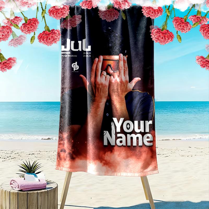 Name Custom Jul album Print Beach Towel, Large Soft Quick Dry Towel for Beach Camping Swimming