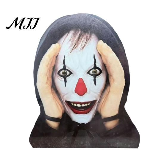 Horror House Ornaments Scary Peeper Hitchhiker Prop, Realistic Mask Prop for Jump Scare, Halloween Decorative Window Silhouettes Adults, Creepy Prank