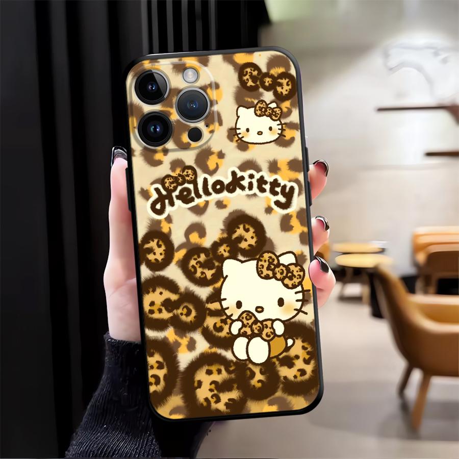 Case for iPhone 17Air XR XS Max 13 12 11 17 Pro Max 15 16 14 Plus 7 8 Black Soft Phone Cover Sanrio Hello Kitty