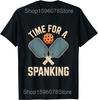 Funny Skeletons Playing Pickleball Paddle T Shirts Men Pure Cotton Humor Streetwear Tee Shirt Short Sleeve Unisex Loose Clothing