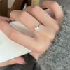 Fine Jewelry Freshwater pearls all-body sterling silver ring 6~7mm strong light flaws small light bulb pearl ring for women