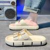Fashion Men Slippers Buckle Summer New Casual Beach Shoes Soft Bottom Breathable Non-slip Men's Dual-use Sandals Slippers Men