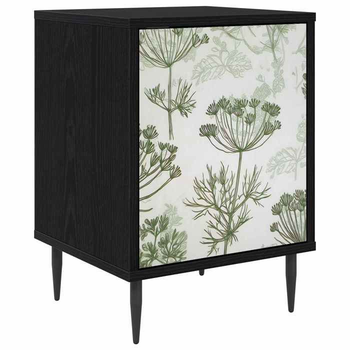 Table de chevet - MAISON EXCLUSIVE - GOTHA - Chêne noir - 36x33x51 cm - Bois d'ingénierie