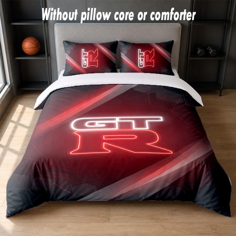 Nissan GT-R Design Bed Bedding Set 1 Duvet Cover + 2 Pillowcases Soft Breathable Household Bed Linens