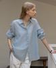 OURHOPE Seersucker Stripe Shirt - Sky Blue