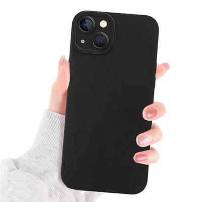 Luxury for iPhone 16 15 14 Pro Max Plus 13 12 11 7 Black Phone Case,Soft TPU Silicone Shell Shock-Absorbing Camera Protection Cover