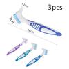 3 Pcs Denture Cleaning Brush Portable Cleaning Brush False Teeth Brushes for Denture Care Denture Cleaner with Multi-Layered Soft Bristles and Dual