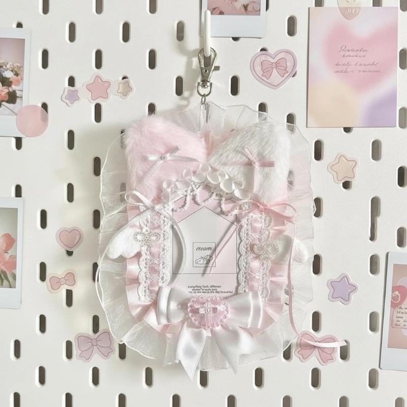 Lolita Anime Photocard Holder Plush Lace Protector Kpop Idol Photo Display Album for Collectors Gift Ideas