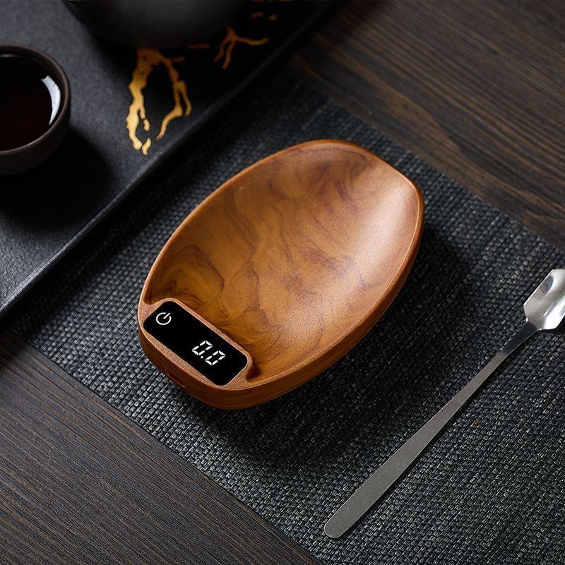 Precise Coffee Electronic Scale Professional Coffee Scale Portable Bean Plate Wooden Digital Bean Scale Barista Tool