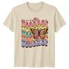 Teacher Retro Butterfly Womens T-Shirt Groovy Teaching Gift For Her