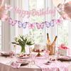 Pink Butterfly Birthday Banner, 63" x 23.6", Fade Resistant, Lightweight, Women/Girls/Teen Girls