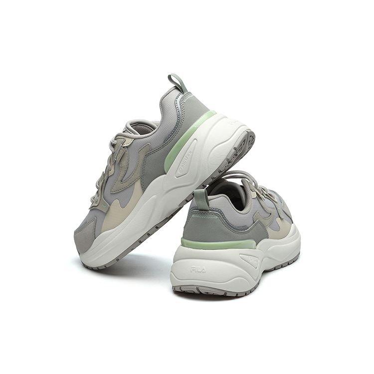 FILA Fashion Sneakers Cool Lightweight Synthetic Leather Low Top Marathon Running Shoes Women Sneakers Gray Green F12W144154FSF