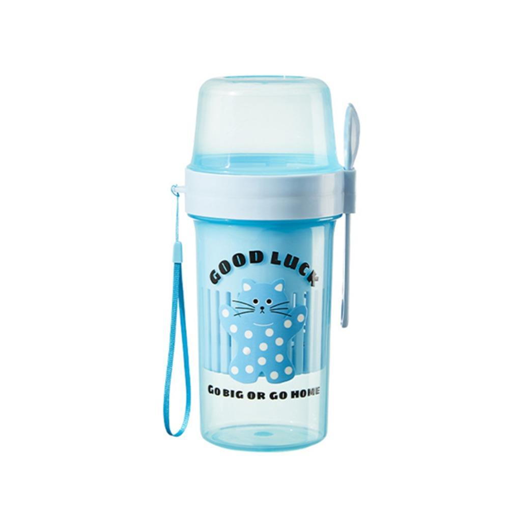 Double Layer Breakfast Oatmeal Cup Spring Pressure Salad Cup Cereal Cup Yogurt Filter Cup  School