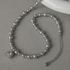Elegance Collection: Hot Bubble Sugar Cube Pearl Necklace with Large & Small Silver White Pearls