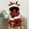 Plush Hat Ladies Winter Antlers New Year Christmas Hat Three-piece Set Cute Scarf Hat Thermal Gloves Integrated