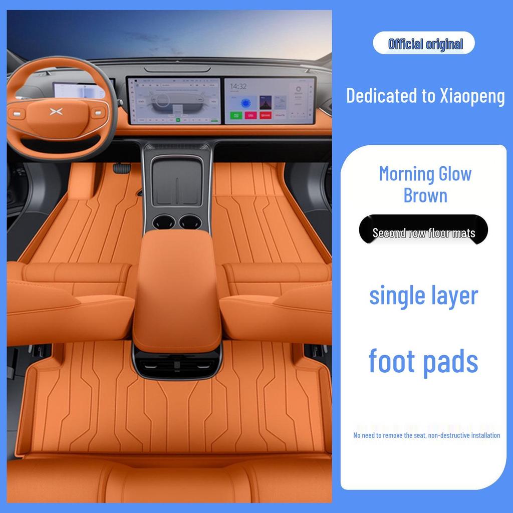 Eco-friendly Leather Floor Mats for XPeng G9 - All-inclusive Interior Protection