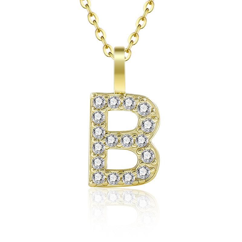 Gold Color Pendant Necklace with Chain for Women - Initial Jewelry Gift