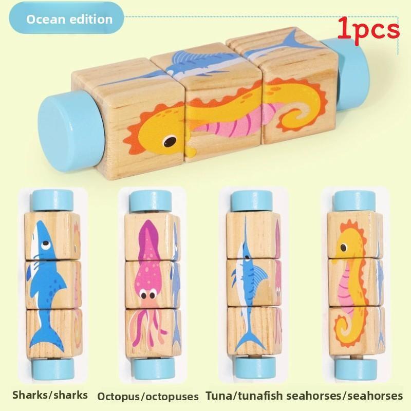 Toddler 3d Wooden Rotating Puzzle Toy For Cognitive Growth And Dexterity Hand