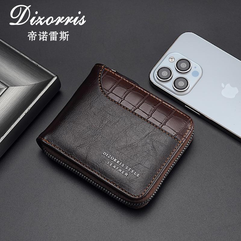 

Leather Men s Wallet Luxury Mens Purse Male Zipper Card Holders with Coin Pocket Rfid Wallets Gifts for Men Money Bag