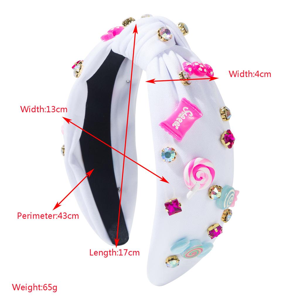 Valentine's Day Women's High Crown Top Headband Sweet Cute Resin Accessories with Rhinestones for Holidays Parties and Dates