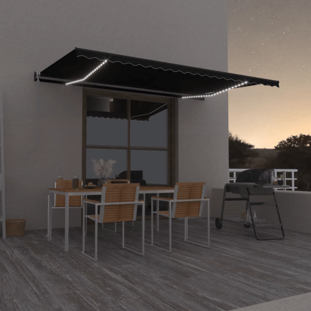 Automatic Awning with LED & Wind Sensor 500x350 Cm Anthracite