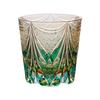 Japanese Edo Kiriko Crystal Glass Hand Carved Whiskey Cup Purple Fluorite Dawn Light Luxury