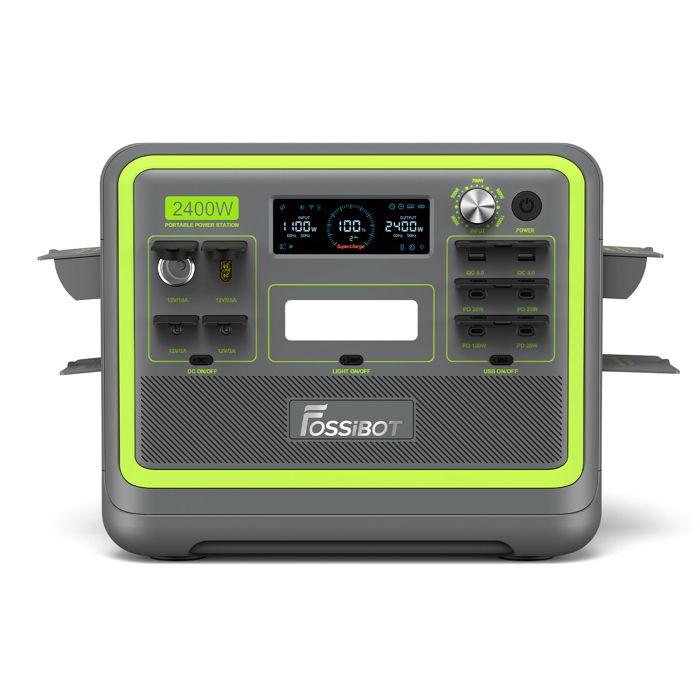 FOSSiBOT Stazione di alimentazione portatile F2400+Pannello solare da 420W+rimorchio, Generatore solare 2048Wh Batteria LFP 2400W, Campeggio/Viaggio/Casa/Emergenza